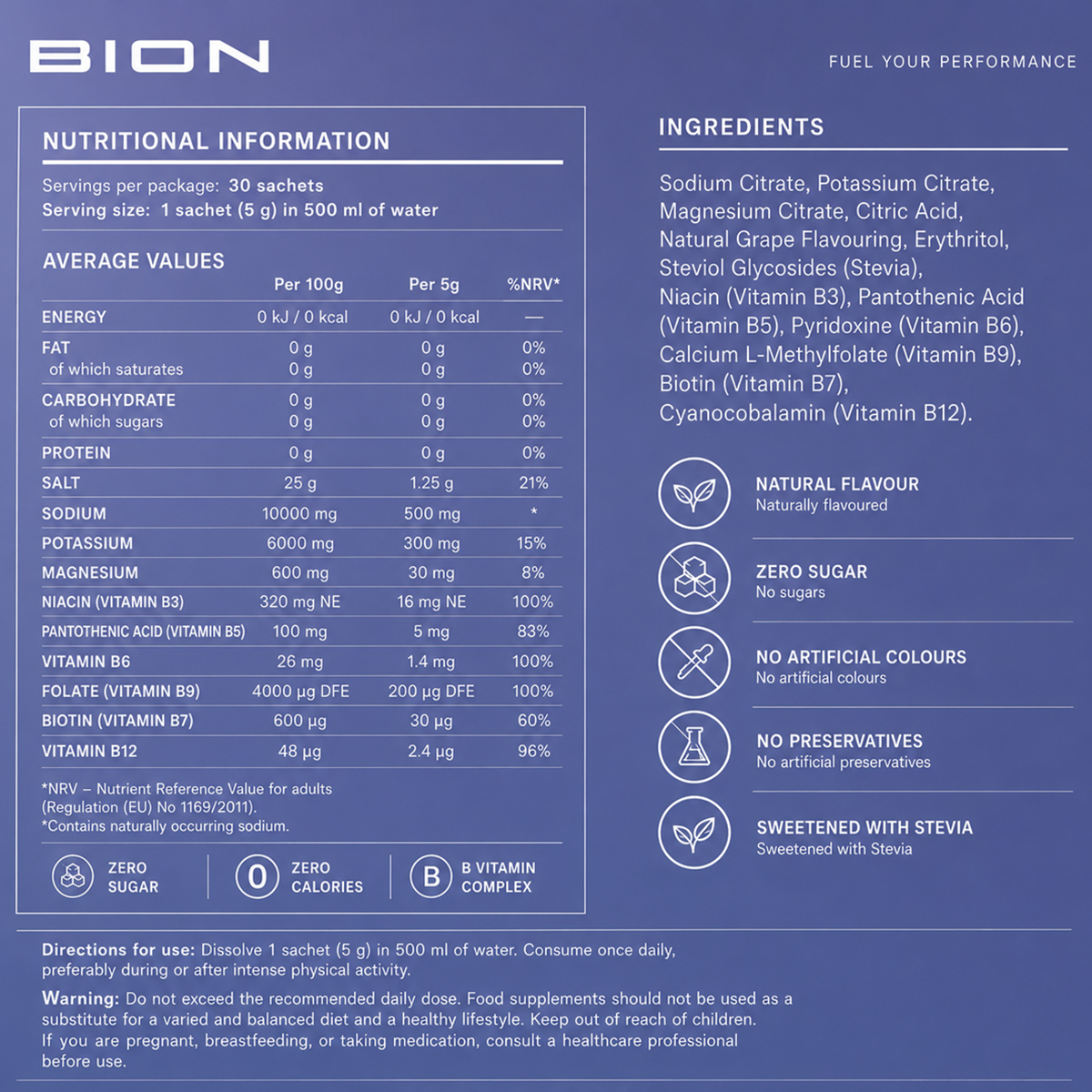 BION ELECTROLYTES - GRAPE